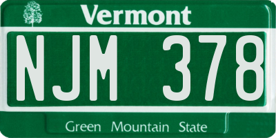 VT license plate NJM378
