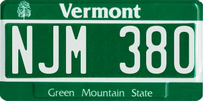 VT license plate NJM380
