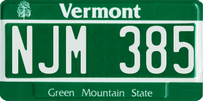VT license plate NJM385
