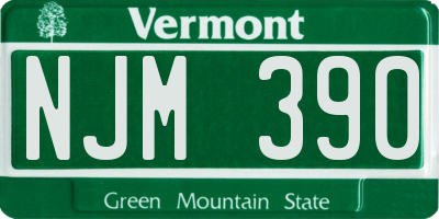 VT license plate NJM390