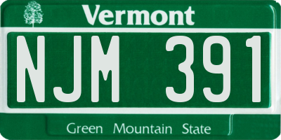 VT license plate NJM391