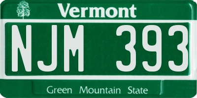 VT license plate NJM393