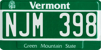 VT license plate NJM398