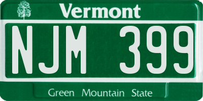 VT license plate NJM399