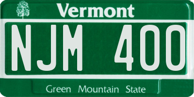 VT license plate NJM400