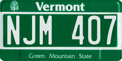 VT license plate NJM407