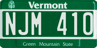 VT license plate NJM410
