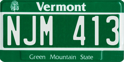 VT license plate NJM413