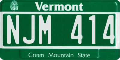 VT license plate NJM414