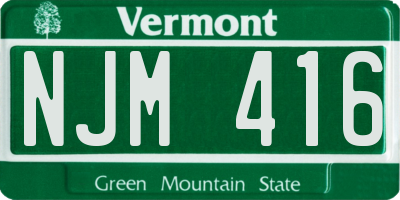 VT license plate NJM416