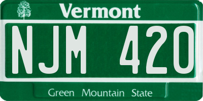 VT license plate NJM420