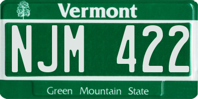VT license plate NJM422