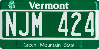 VT license plate NJM424
