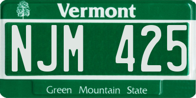 VT license plate NJM425