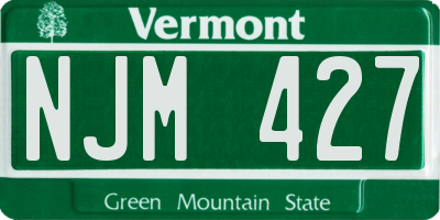 VT license plate NJM427