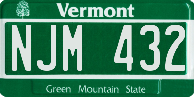 VT license plate NJM432