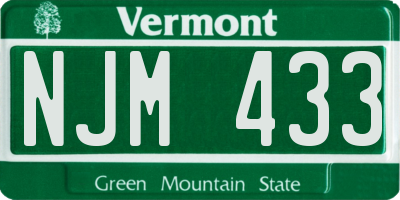 VT license plate NJM433