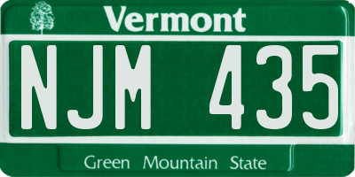 VT license plate NJM435