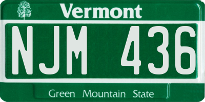VT license plate NJM436
