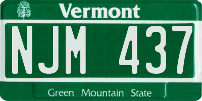 VT license plate NJM437