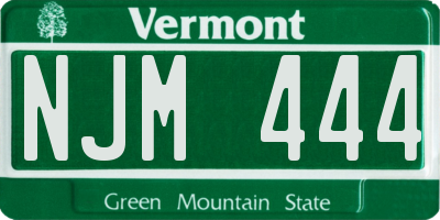 VT license plate NJM444