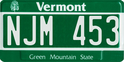 VT license plate NJM453