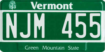 VT license plate NJM455