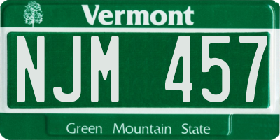 VT license plate NJM457