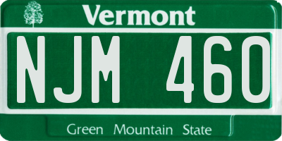 VT license plate NJM460