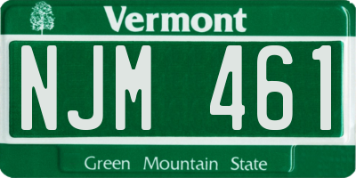 VT license plate NJM461