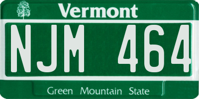 VT license plate NJM464