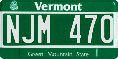VT license plate NJM470