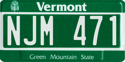 VT license plate NJM471