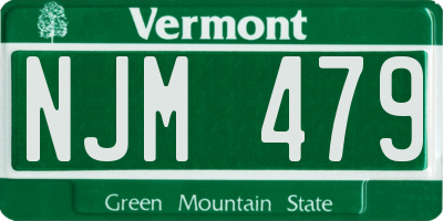 VT license plate NJM479