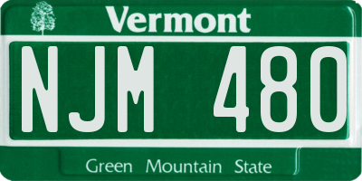 VT license plate NJM480