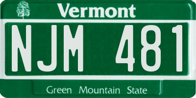 VT license plate NJM481