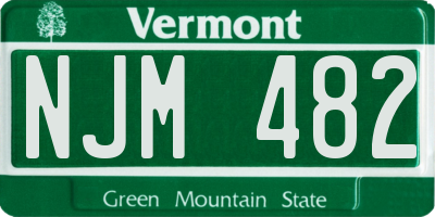 VT license plate NJM482