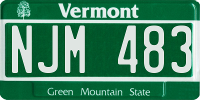 VT license plate NJM483