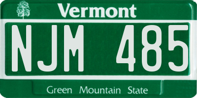 VT license plate NJM485
