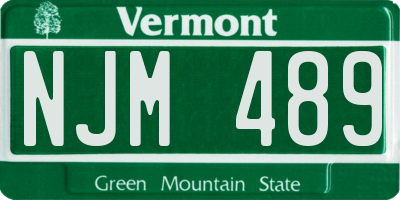 VT license plate NJM489