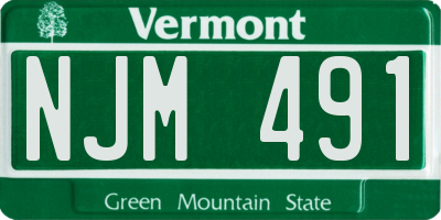 VT license plate NJM491