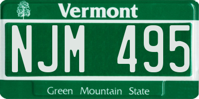 VT license plate NJM495