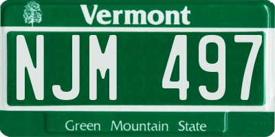 VT license plate NJM497