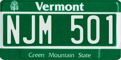 VT license plate NJM501