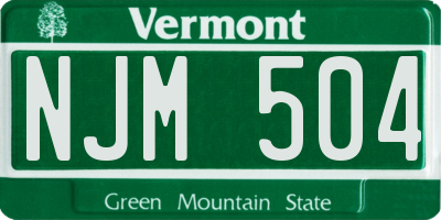 VT license plate NJM504