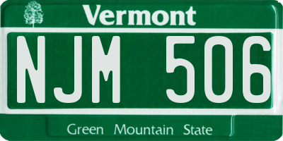 VT license plate NJM506