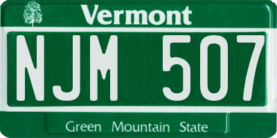 VT license plate NJM507