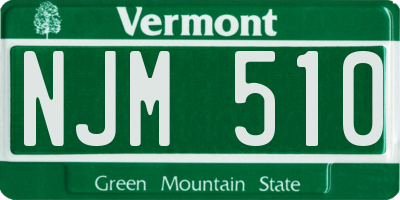VT license plate NJM510