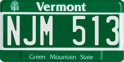 VT license plate NJM513