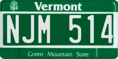 VT license plate NJM514